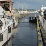 One of the Ballard locks, for moving boats between the salt water of Puget Sound and the fresh water of Lake Union and Lake Washington One of the Ballard locks, for moving boats between the salt water of Puget Sound and the fresh water of Lake Union and Lake Washington
