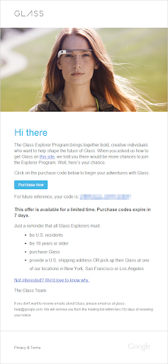 Google Glass Explorer Invitation Email Google Glass Explorer Invitation Email