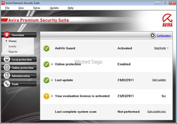 Avira Premium Security Suite: firewall, spam filter, child protection