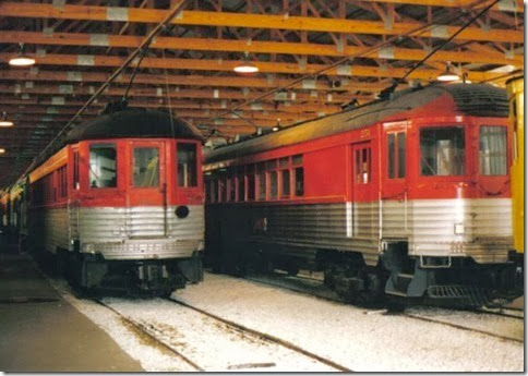 North Shore Line Interurban Cars #251 & #757 at the Illinois Railway Museum on May 23, 2004