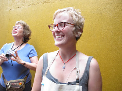 Carole and Lauren with yellow