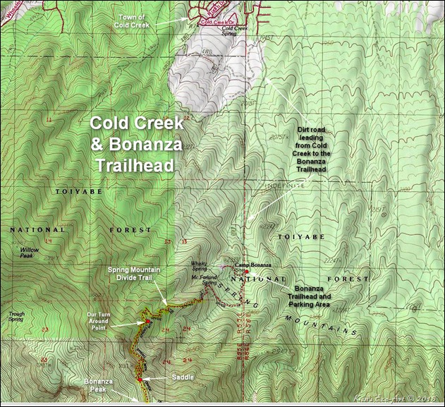 Bonanza Trail Map Bonanza Trail Map