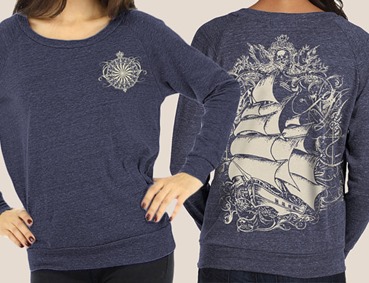 Tall Ship, Pirate Ship Slouchy Pullover from banyanfreeclothing on Etsy Tall Ship, Pirate Ship Slouchy Pullover from banyanfreeclothing on Etsy