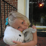 Kaitlyn has learned she can't take her "Lovey" to school, so she's found a way around the rule - just change which stuffed animal is your Lovey. :)