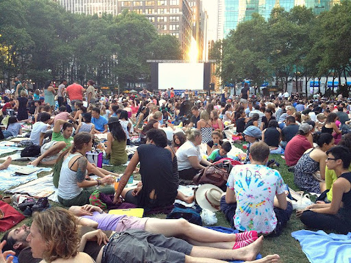 Later on in the evening when the Great Lawn became more crowded.
