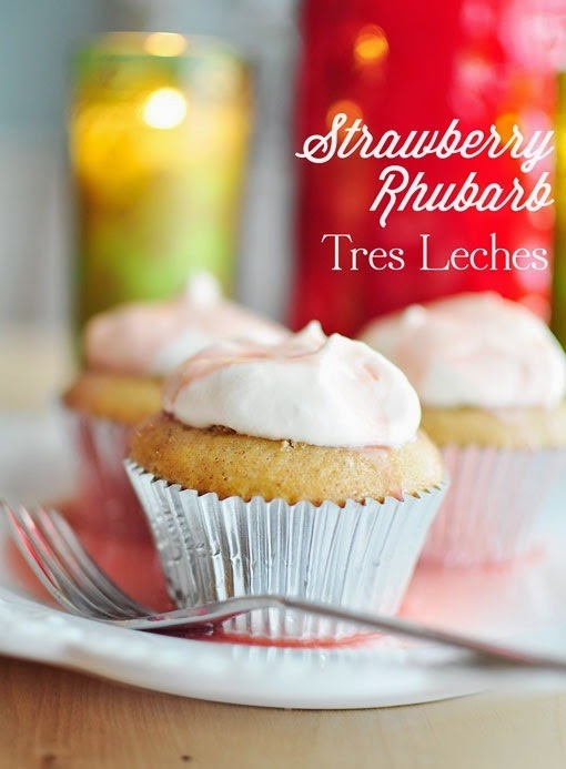 Strawberry Rhubarb Tres Leches Cupcakes Recipe #SummerOutshine #shop Strawberry Rhubarb Tres Leches Cupcakes Recipe #SummerOutshine #shop