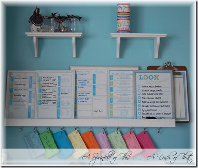 Message center above kitchen desk after {A Sprinkle of This . . . . A Dash of That} Message center above kitchen desk after {A Sprinkle of This . . . . A Dash of That}