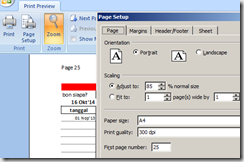 print preview sebelum mencetak halaman tertentu pada Excel 2007
