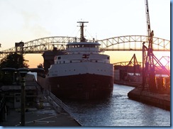 5237 Michigan - Sault Sainte Marie, MI - Soo Locks  - Canadian freighter Frontenac entering MacArthur Lock