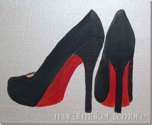 painting red bottom shoes