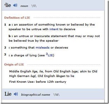 Lie -- definition from Merriam-Webster