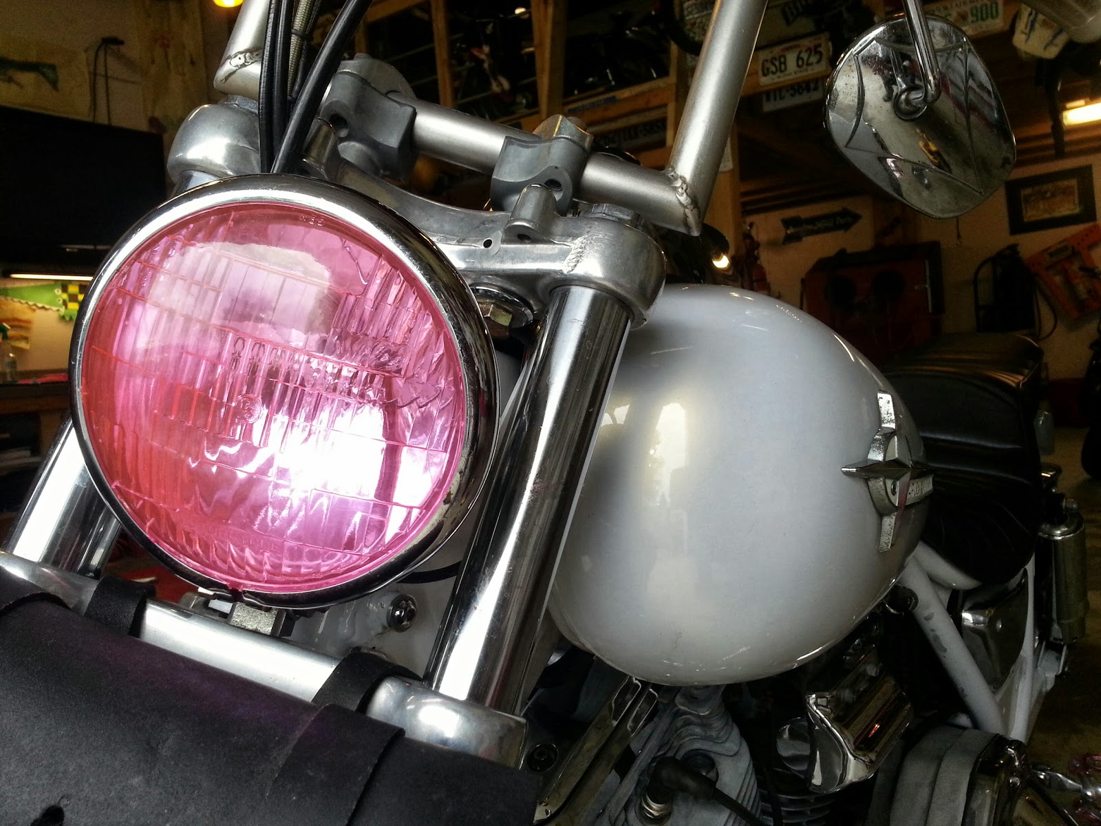 Pink headlight