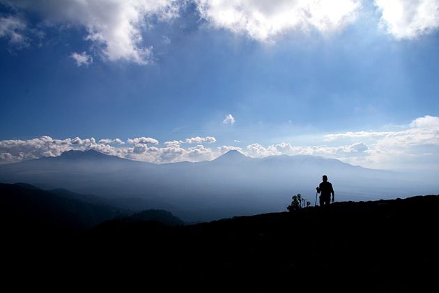 Silhoutte of girl walking