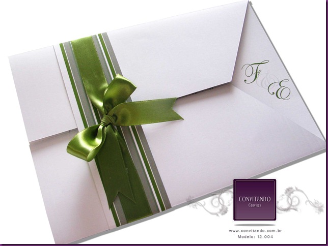 Convite  Branco e Verde, convite verde e branco, convite, convites, convite de casamento, convites de casamento, convites especiais, convite artesanal, convite diferente, lembran&ccedil;as, caricaturas, casamento, novidades para casamento, wedding invitation