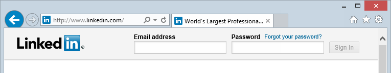 Loading the LinkedIn login page over HTTP
