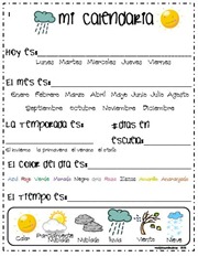 Calender Spanish Calender Spanish