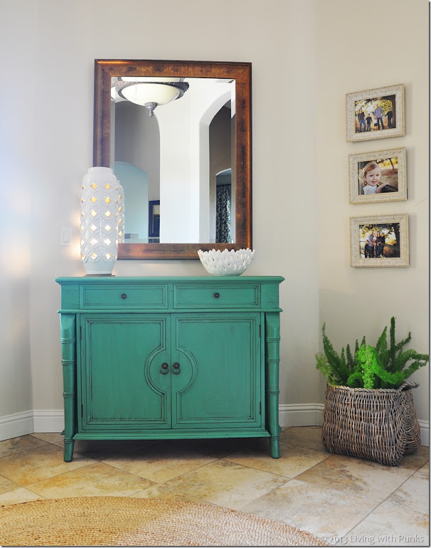 DIY Cabinet makeover using enamel paint and glaze