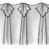 pinch pleats with fanned flags