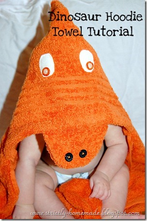 Dinosaur Hoodie Towel Tutorial Dinosaur Hoodie Towel Tutorial