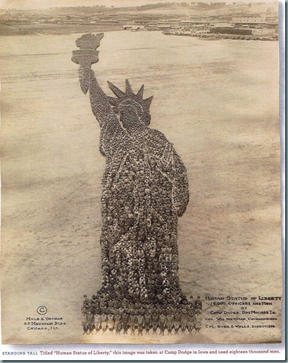 human statue of liberty