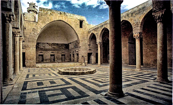 Courtyard of the Madrasa al-Firdaus in Aleppo, 1235-1241. Courtyard of the Madrasa al-Firdaus in Aleppo, 1235-1241.
