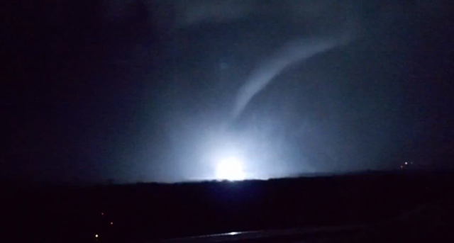 Late on the evening of 30 March 2013, a tornado struck near Sallisaw, Oklahoma. The storm was never tornado warned and luckily no one was injured. This was the second of two tornadoes which occured during the evening of 30 March 2013 in far eastern Oklahoma. Photo: Danny Mattox / Tornado Titans