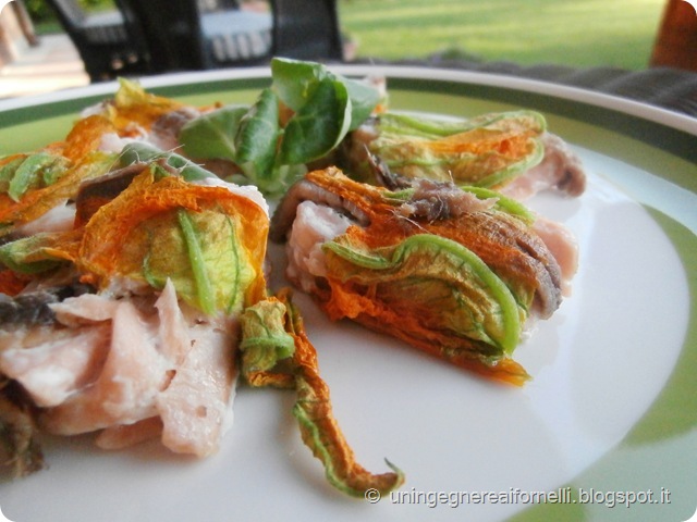 involtini salmone fiori zucca alici