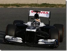Maldonado con la Williams nei test di Barcellona 2013