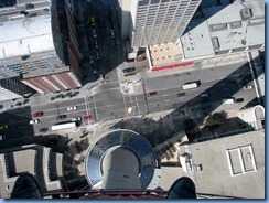 9847 Alberta Calgary Tower - view down through glass floor in Observation deck 9847 Alberta Calgary Tower - view down through glass floor in Observation deck