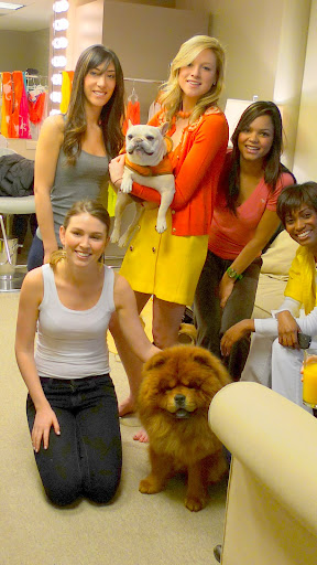 Of course, G.K. and I wanted to meet the pretty gals who modeled citrus colored clothing on the show.  They were beautiful and so, so nice!