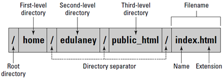 The path for the file shows the sequence of directories leading up to the file