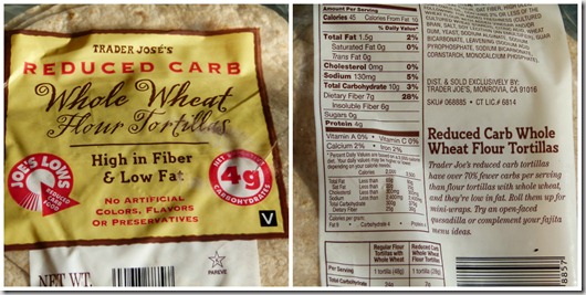 tj reduced carb wheat tortilla