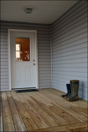 boots on the porch