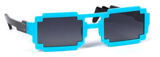 gafas pixeladas azules