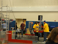 One of our drivers with our robot.