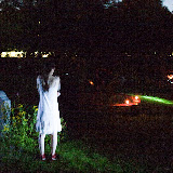 Jule waiting at the tree where the path ends...