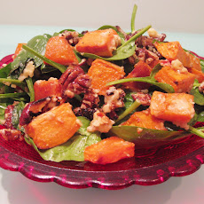 Baked sweet poato and pecan salad