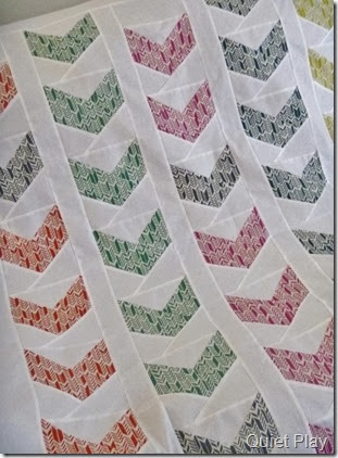 Close up In Flight paper pieced quilt