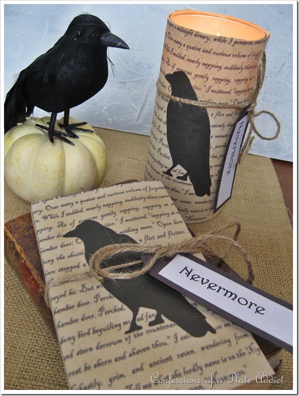 Raven candle and book cover book cover