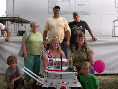 2011 Bucket of Junk winning entry winner, Nancy Skubal.  Photo courtesy:  Shirley Bohr