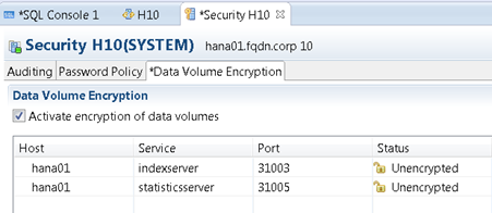 HANA volume encryption activation HANA volume encryption activation