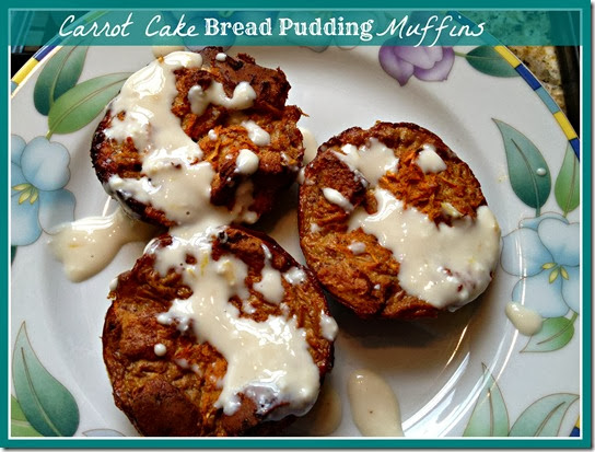 carrot cake bread pudding muffins