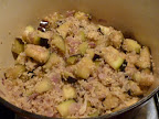 Bulgur added to the pot.