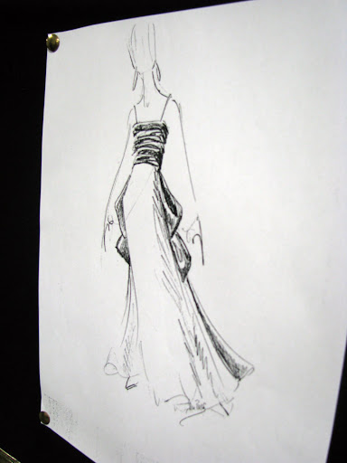 One of Dick Du Puis' fashion sketches. (Photo credit: Jennifer Moore)