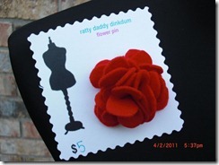 red Christmas flower pin