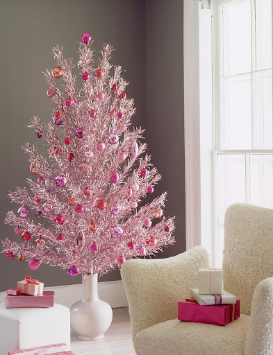 Because most aluminum trees were silver, colored examples like this pink one are rare and expensive. Because most aluminum trees were silver, colored examples like this pink one are rare and expensive.