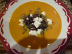 A bowlful of soup; perfect for a chilly day.