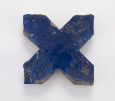 Tile | Origin:  Iran | Period: 12th-13th century? | Details:  Not Available | Type: Stone-paste painted with glaze | Size: H: 1.8  W: 20.6  cm | Museum Code: F1909.106 | Photograph and description taken from Freer and the Sackler (Smithsonian) Museums.