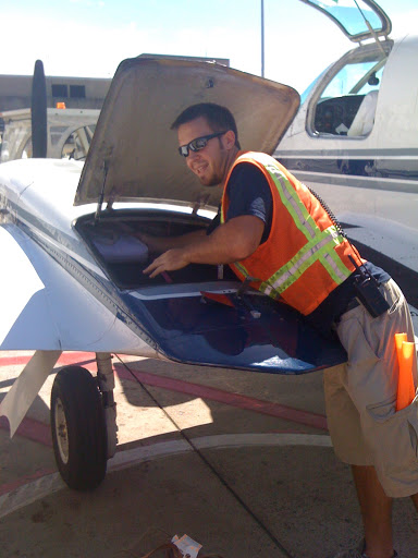 This was the first time I'd ever seen luggage loaded into a plane wing. It was actually really cute. This was the first time I'd ever seen luggage loaded into a plane wing. It was actually really cute.