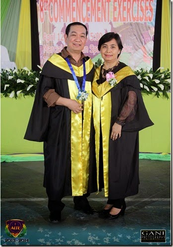 Nilo and Zenny Gret during AITE's 8th Commencement Rites Nilo and Zenny Gret during AITE's 8th Commencement Rites